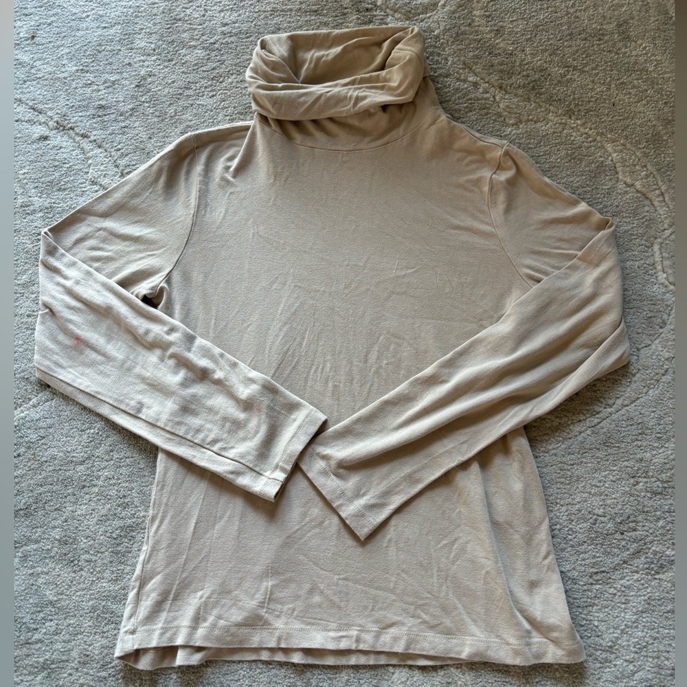 📦Japon et Chine Beige Loose Turtleneck Long Sleeve Top